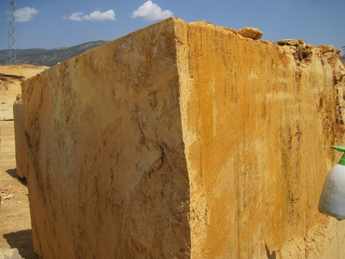 Yellow travertine blocks
