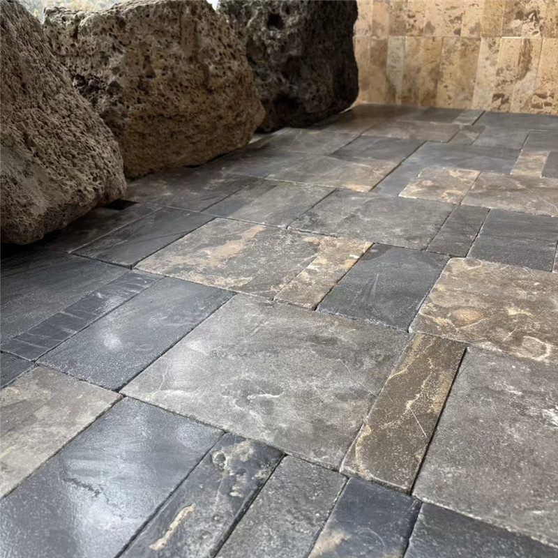 Black Gold Limestone Paving for Courtyard Flooring
