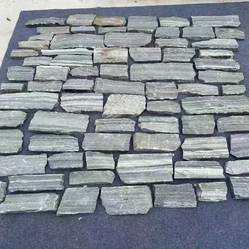 Green Stacked Stone Veneer for Garden Wall