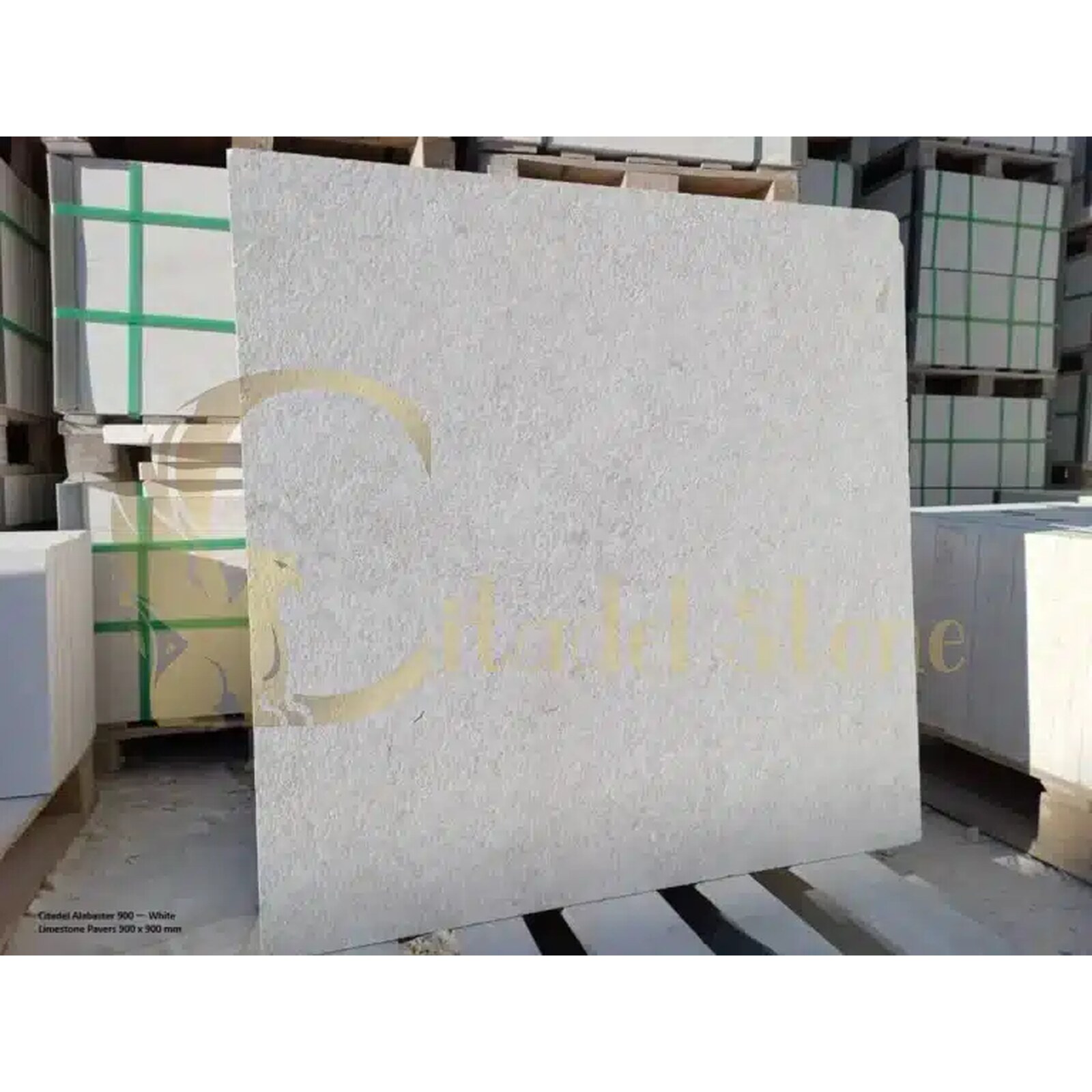 Citadel Alabaster 36″ — White Limestone Pavers 36″ x 36″