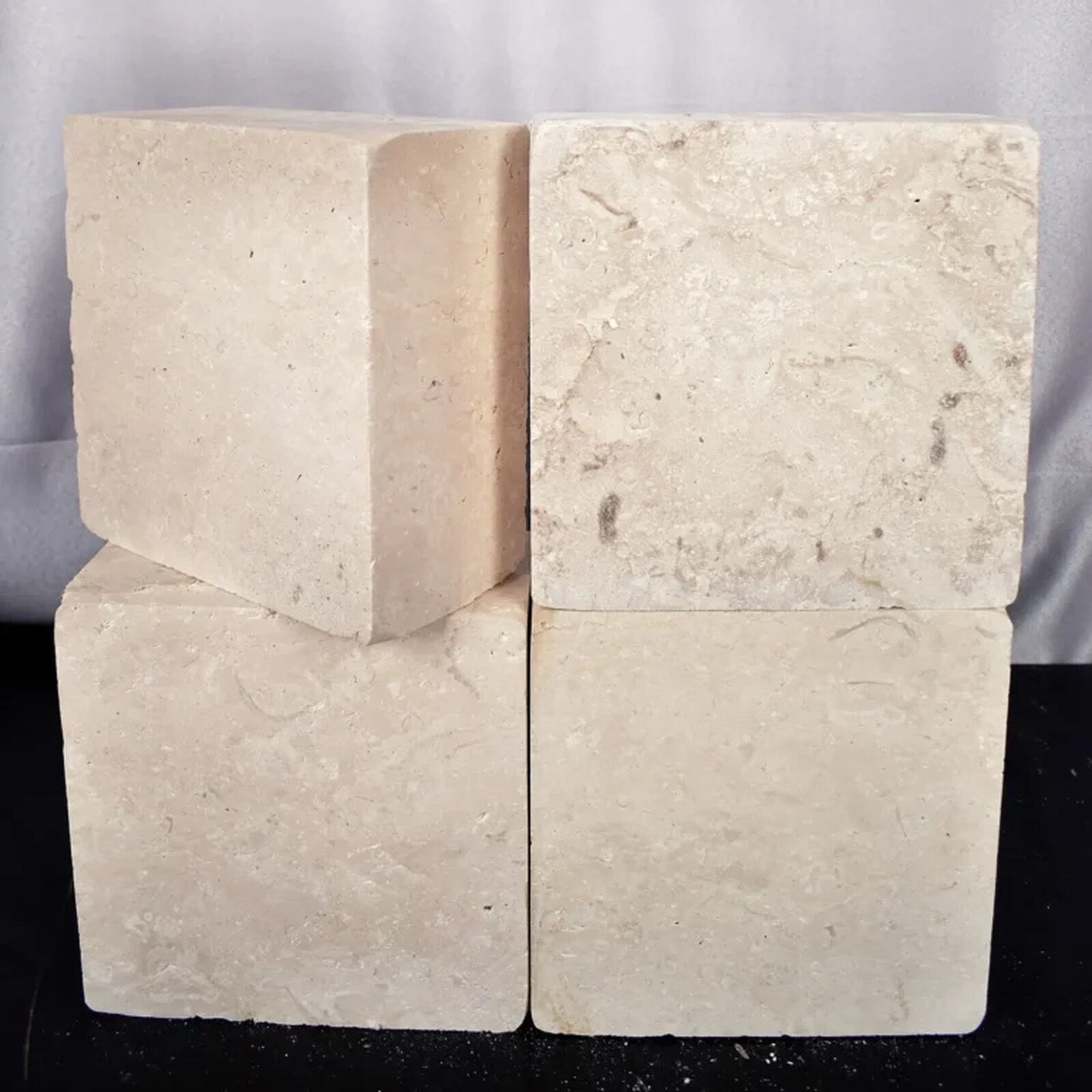 White Limestone Cobblestone Pavers – 8″x8″x4″