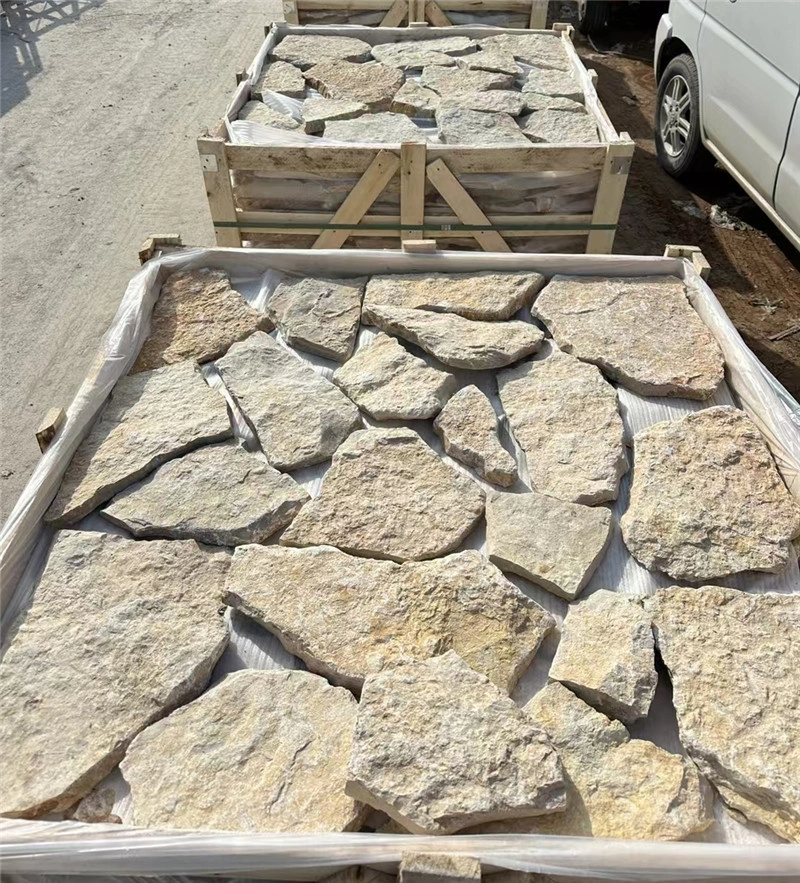 Cream Rust Crazy Paving for Feature Wall