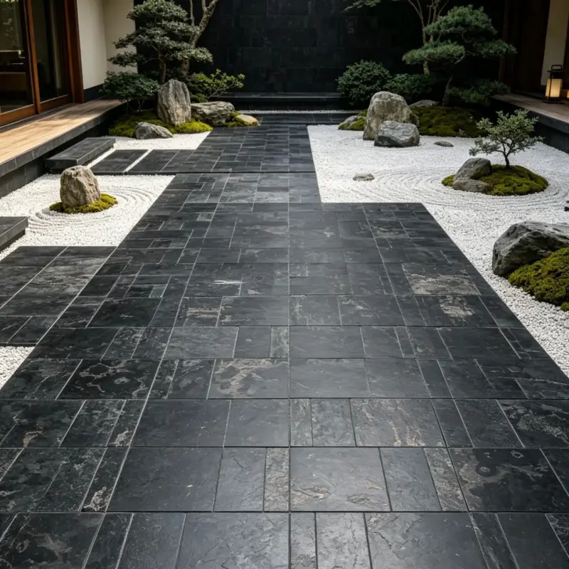 Black Limestone French Pattern Pavers for Patios