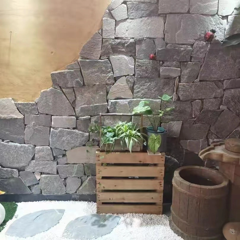 Grey Crazy Stone Cladding for Villa Exterior & Decorative Accent Wall