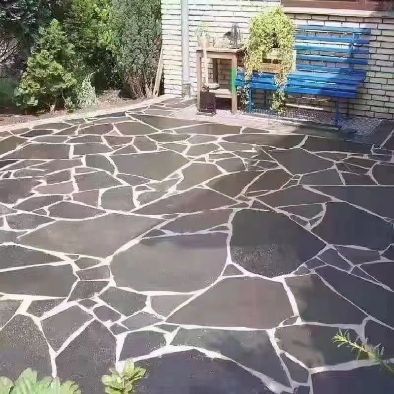 Black Slate Crazy Paving for Patio & Façade Works