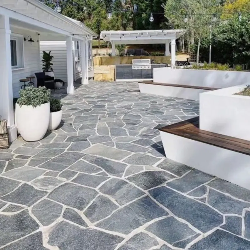 Black Slate Crazy Paving for Patio & Façade Works