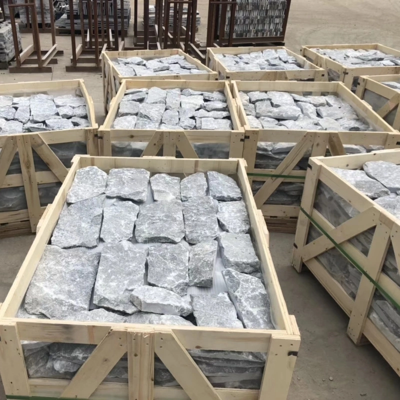 Grey White Stacked Stone Veneer for Facade & Landscape