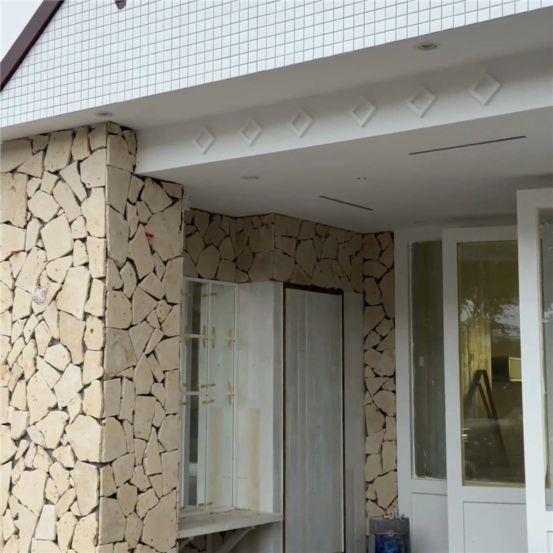 Yellow Limestone Crazy Paving for Garden & Courtyard