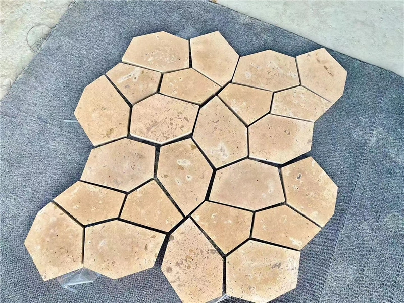 Yellow Limestone Crazy Paving for Garden & Courtyard