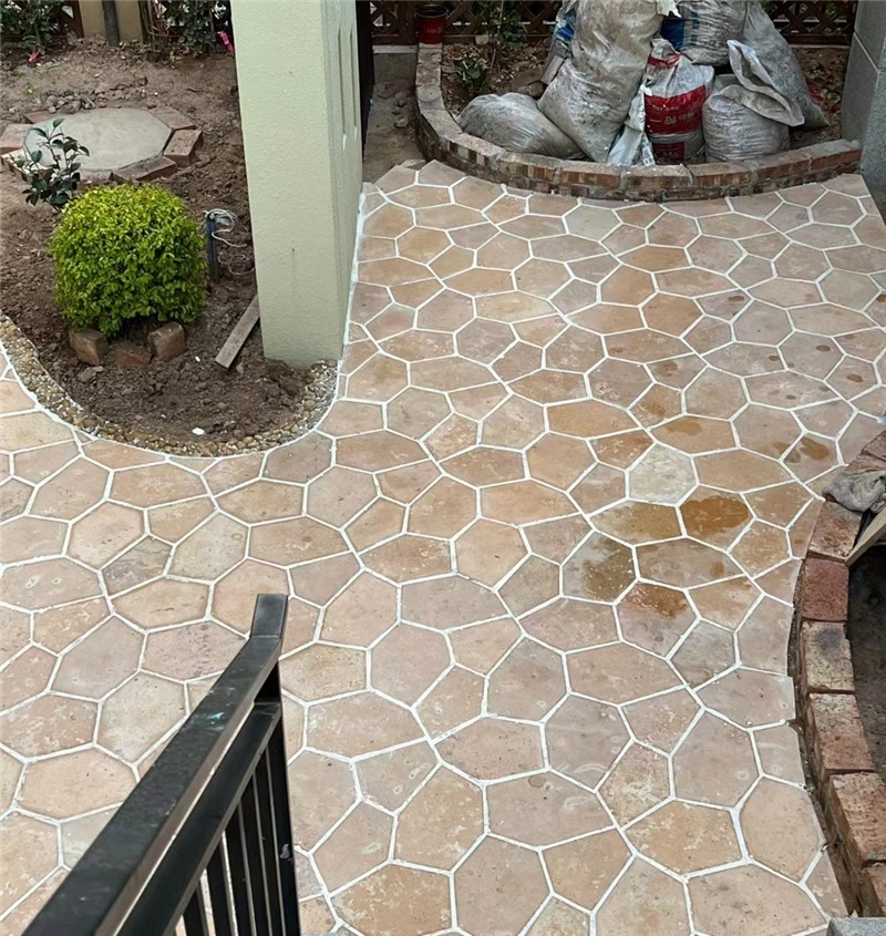 Yellow Limestone Crazy Paving for Garden & Courtyard