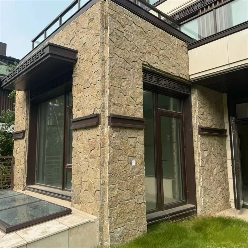 Yellow Slate Irregular Stone Cladding for Courtyard Walls
