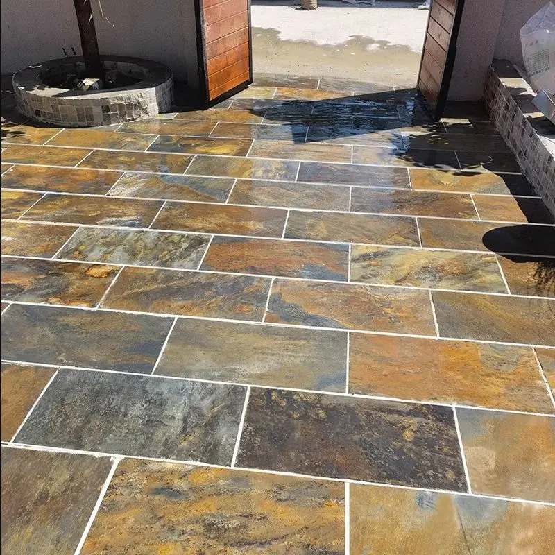 Multicolor Rust Slate Tiles for Patio & Garden