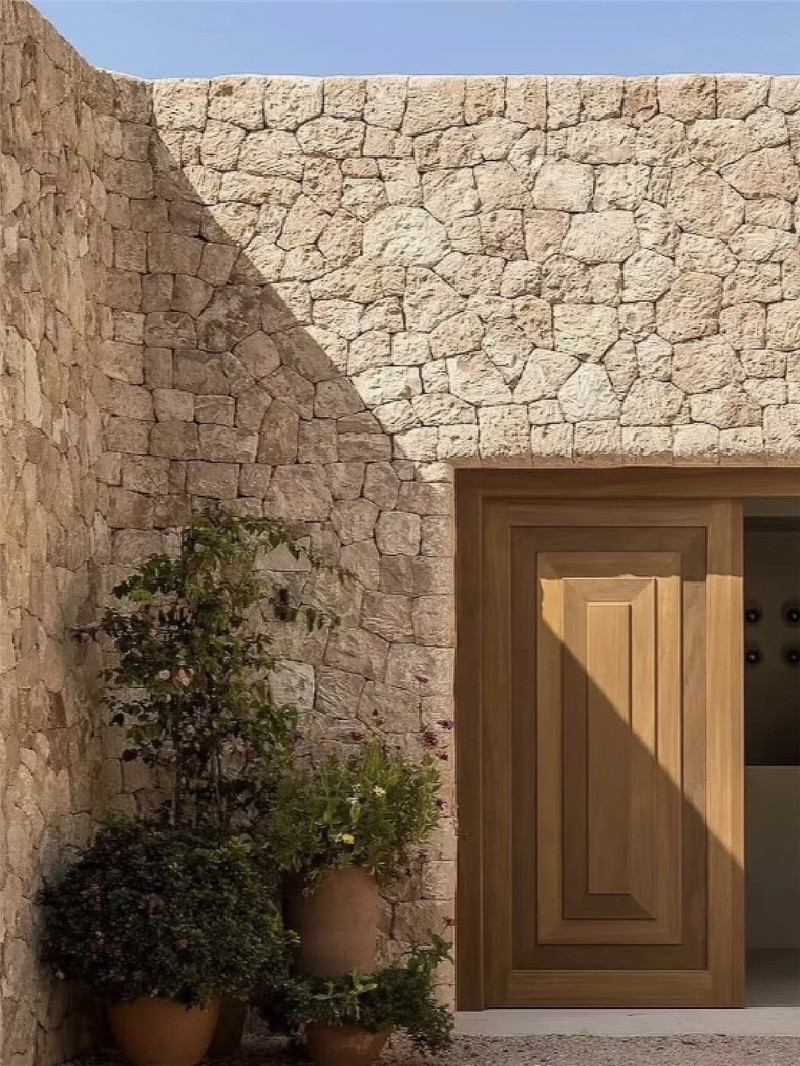 Beige Crazy Paving Stone for Patio & Landscape Wall