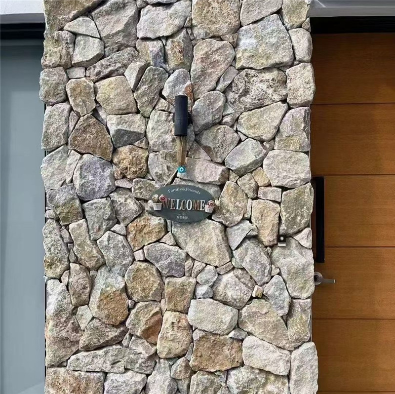 Beige Crazy Paving Stone for Patio & Landscape Wall
